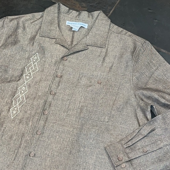 Irvine Park brown tweed beige embroidered SHIRT retro western Mens Button Up 2X - Picture 16 of 16